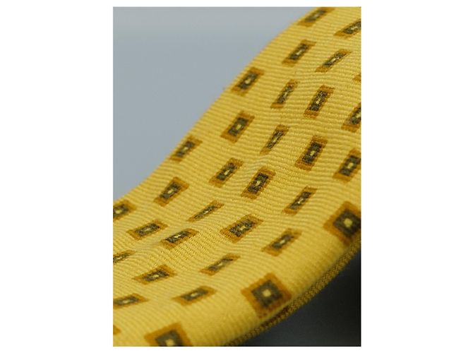 Autre Marque Corbata Amarilla con Cuadros Marrones Giallo - vista 2