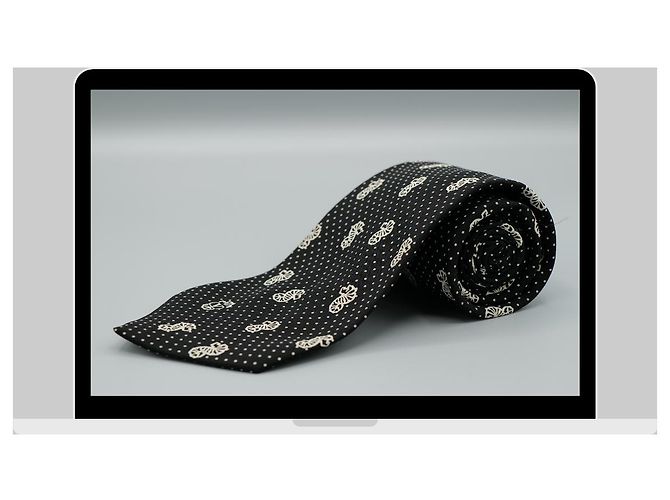 Valentino Garavani Corbata Negra con Caballitos de Mar Negro - vista 3