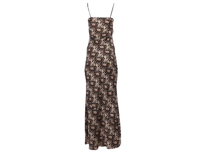 Vestido largo con estampado de serpiente y seda con estampado animal de Nili Lotan - vista 3