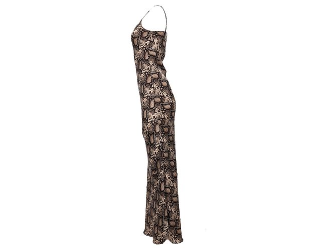 Vestido largo con estampado de serpiente y seda con estampado animal de Nili Lotan - vista 8