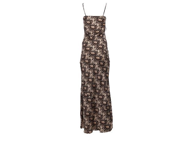 Vestido largo con estampado de serpiente y seda con estampado animal de Nili Lotan - vista 9