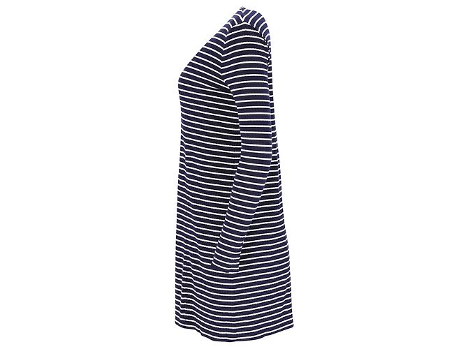 Apc A.P.C. Gestreiftes Minikleid aus marineblauer Viskose - Ansicht 2