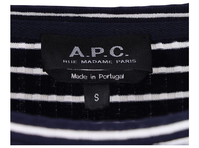 Apc A.P.C. Gestreiftes Minikleid aus marineblauer Viskose - Ansicht 4