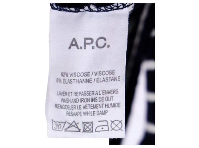 Apc A.P.C. Gestreiftes Minikleid aus marineblauer Viskose - Ansicht 5