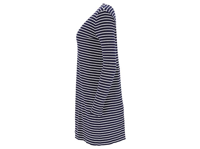 Apc A.P.C. Gestreiftes Minikleid aus marineblauer Viskose - Ansicht 7