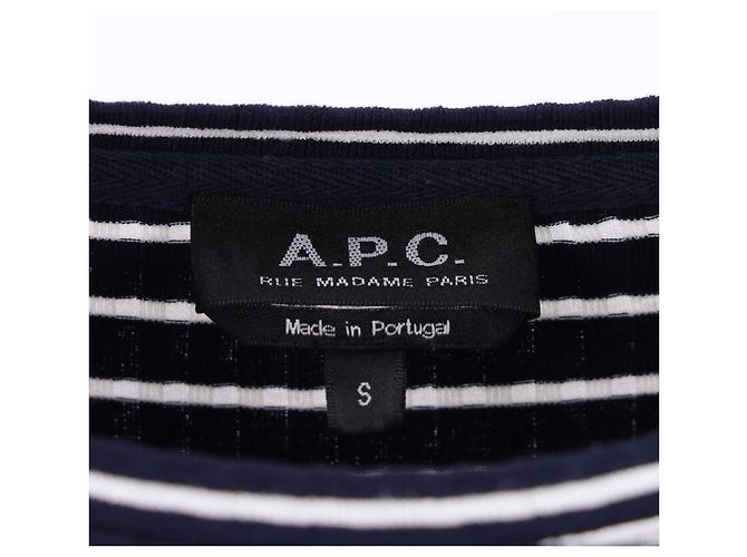 Apc A.P.C. Gestreiftes Minikleid aus marineblauer Viskose - Ansicht 9