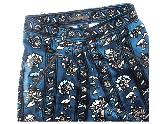 Louis Vuitton Hose T.FR 34 Samt Blau - Ansicht 5