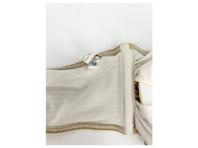 Autre Marque Nicht signiert / Unsignierte Badebekleidung T.FR 38 Polyester Beige - Ansicht 5