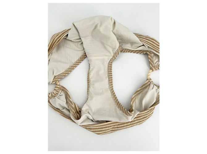 Autre Marque Nicht signiert / Unsignierte Badebekleidung T.FR 38 Polyester Beige - Ansicht 6