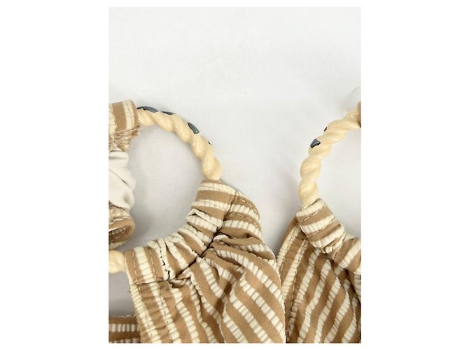 Autre Marque Nicht signiert / Unsignierte Badebekleidung T.FR 38 Polyester Beige - Ansicht 7