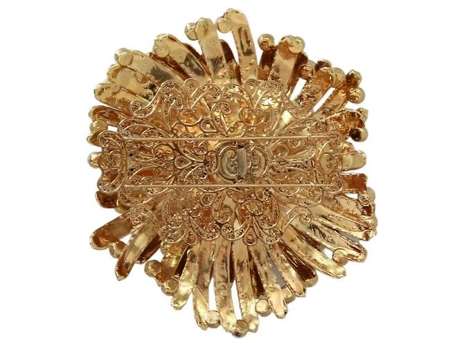 Dolce & Gabbana Spilla di gioielleria decorata con cristalli blu e ottone dorato D'oro - vista 2