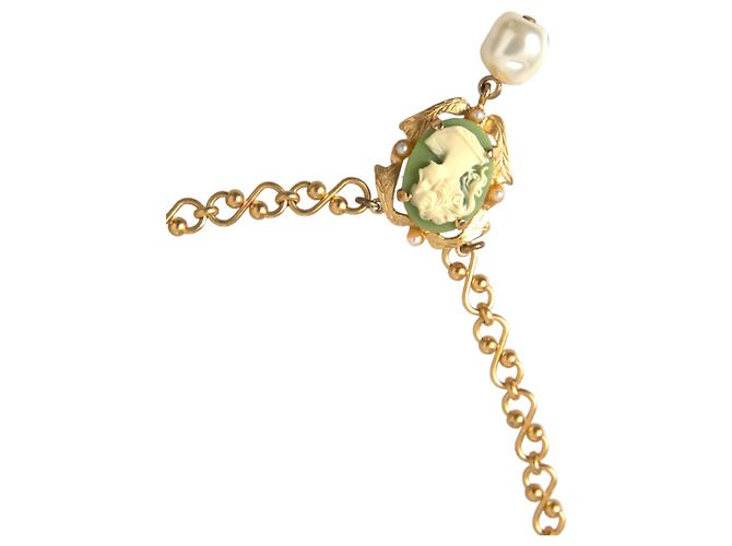 Dolce & Gabbana Collana con ciondolo di perla e catena in ottone dorato D'oro - vista 2