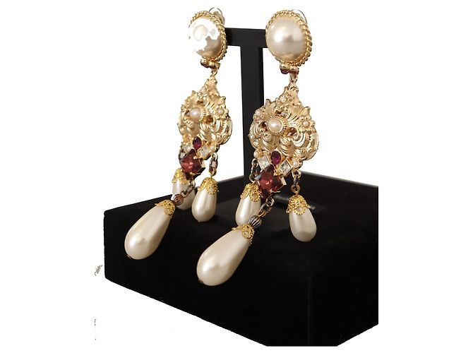 Dolce & Gabbana Orecchini con clip in tonalità oro di eleganza barocca D'oro - vista 2