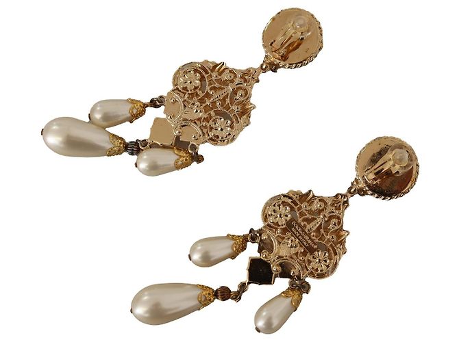 Dolce & Gabbana Orecchini con clip in tonalità oro di eleganza barocca D'oro - vista 4