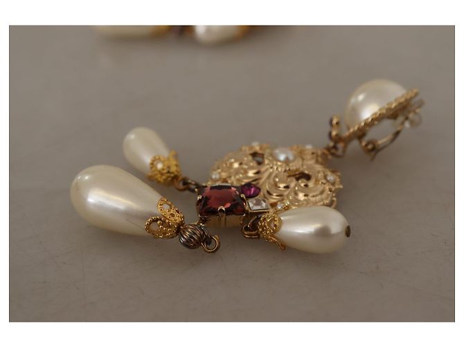 Dolce & Gabbana Orecchini con clip in tonalità oro di eleganza barocca D'oro - vista 5