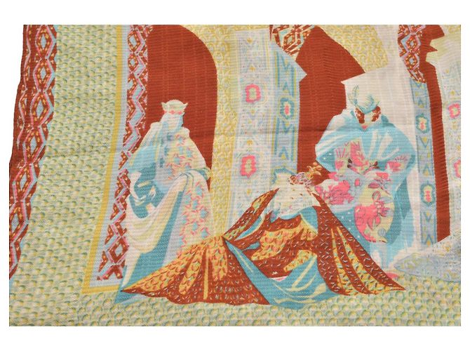 Foulard quadrato in seta Nina Ricci multicolore marrone beige - vista 4