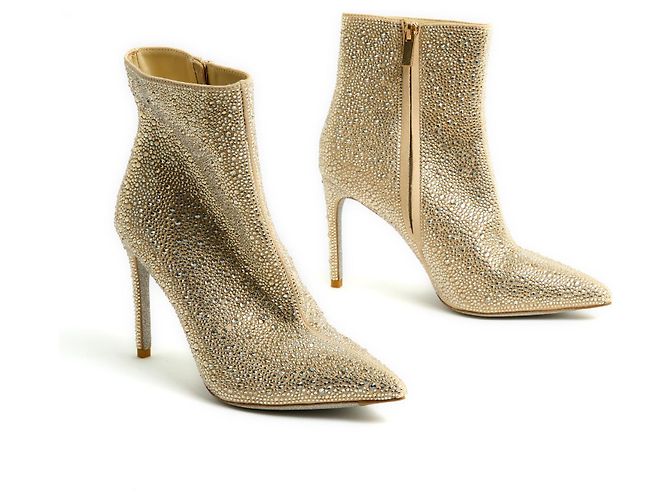 Botines Rene Caovilla con strass IT36 Botas de tobillo adornadas con joyas UK4 US6.5 Nuevas Beige Dorado - vista 2