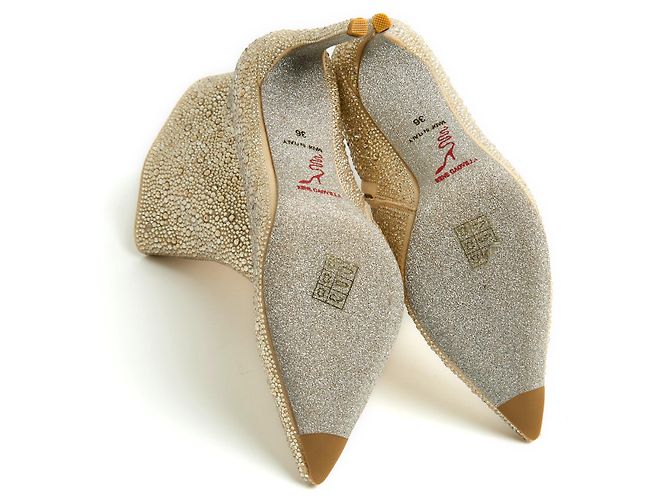 Botines Rene Caovilla con strass IT36 Botas de tobillo adornadas con joyas UK4 US6.5 Nuevas Beige Dorado - vista 5