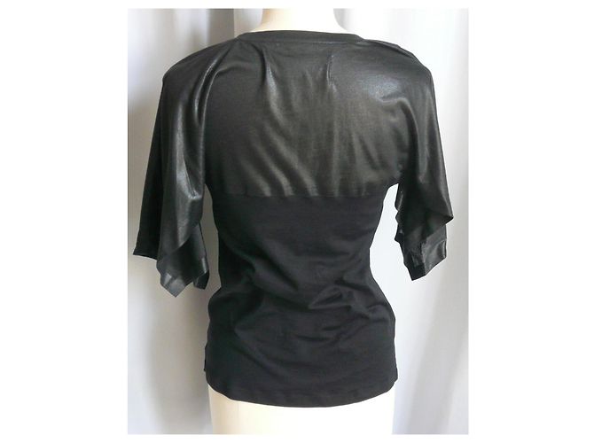Maglietta nera bicolore Balenciaga TS Nero - vista 2