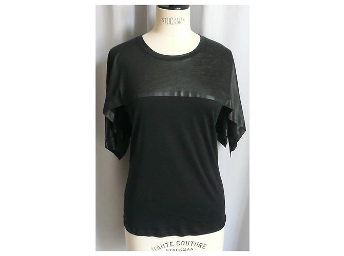 Maglietta nera bicolore Balenciaga TS Nero - vista 3