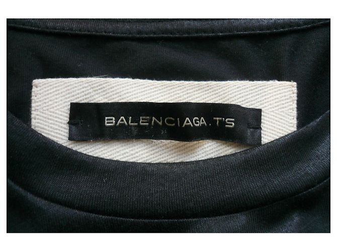 Maglietta nera bicolore Balenciaga TS Nero - vista 5