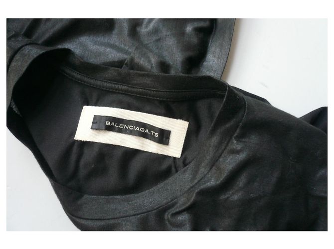 Maglietta nera bicolore Balenciaga TS Nero - vista 8