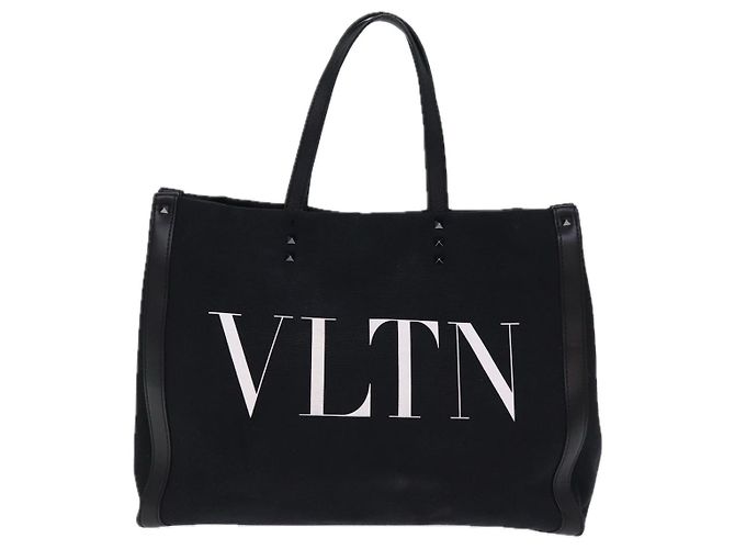 VALENTINO Borsa Tote Canvas Nera Auth bs14456 Nero - vista 13