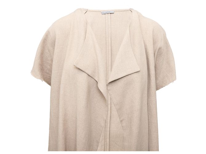 Autre Marque Dušan Leinenjacke mit halben Ärmeln Beige - Ansicht 3