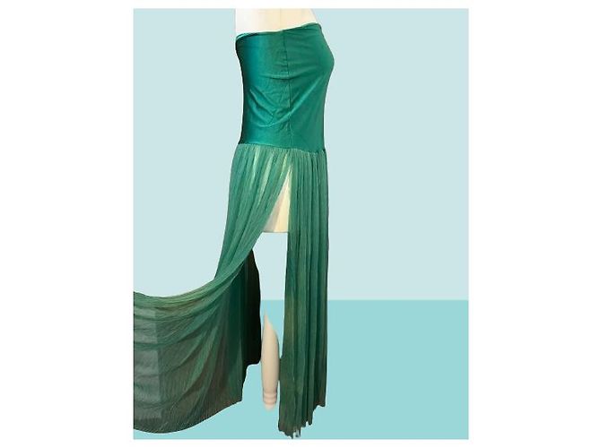Nicole Olivier Kleid Blau mit Schlitz - Ansicht 5