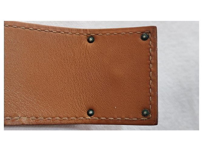 Bracciale Hermès Collier de chien in pelle kaki Cachi - vista 6
