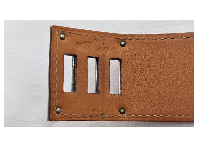 Bracciale Hermès Collier de chien in pelle kaki Cachi - vista 7