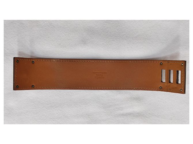 Bracciale Hermès Collier de chien in pelle kaki Cachi - vista 9