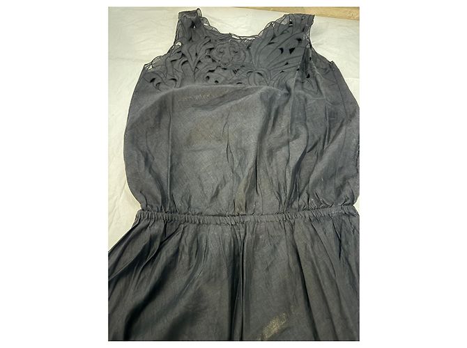 Vestido de lino negro Krizia - vista 10