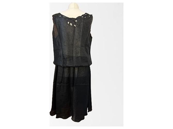 Vestido de lino negro Krizia - vista 2