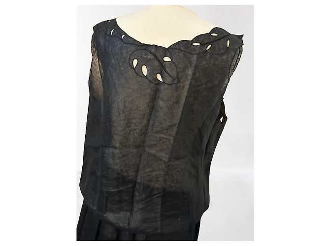 Vestido de lino negro Krizia - vista 4