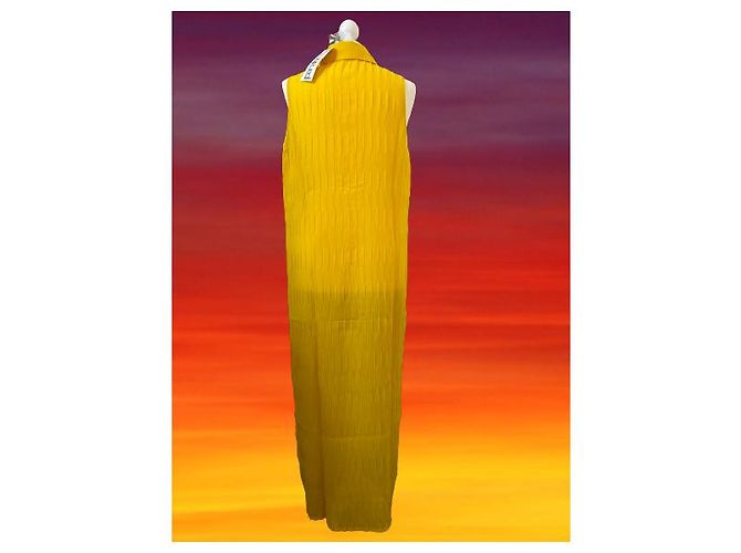 Autre Marque Vestido sin mangas amarillo Parah con botones - vista 2