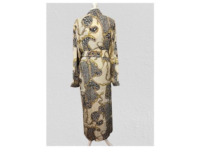 Autre Marque Albornoz y camisa PARAH de seda estampado leopardo Multicolor - vista 2