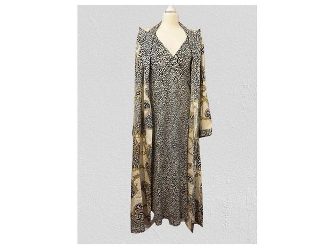 Autre Marque Albornoz y camisa PARAH de seda estampado leopardo Multicolor - vista 3
