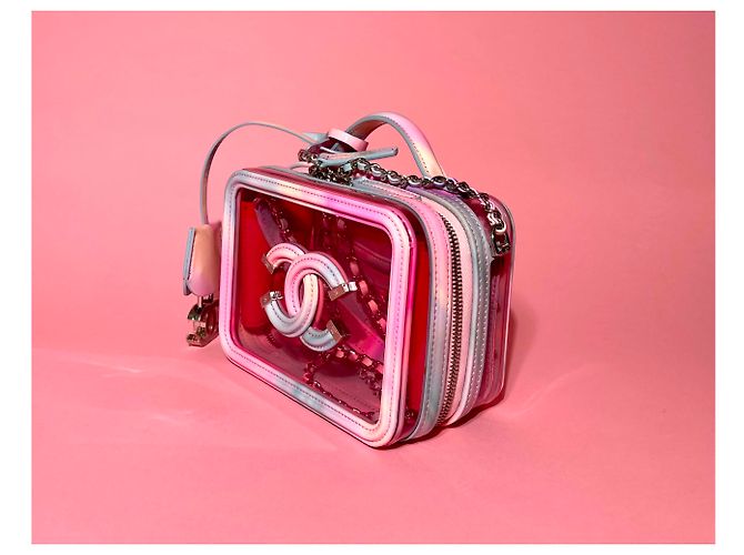Chanel Piccola Borsa Vanity Rosa in Pelle di Vitello - vista 2