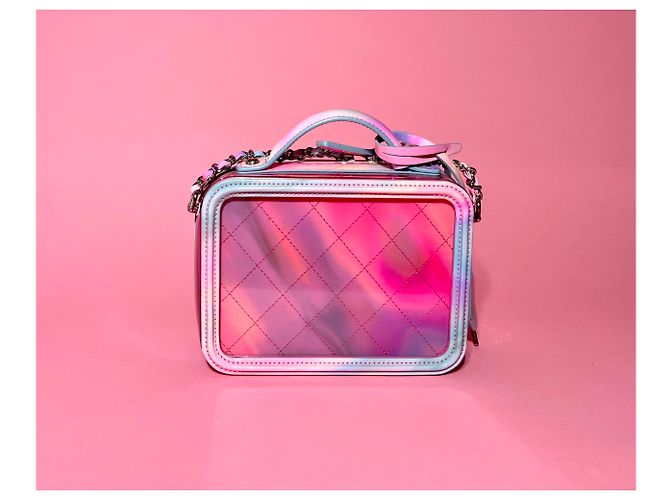 Chanel Piccola Borsa Vanity Rosa in Pelle di Vitello - vista 3