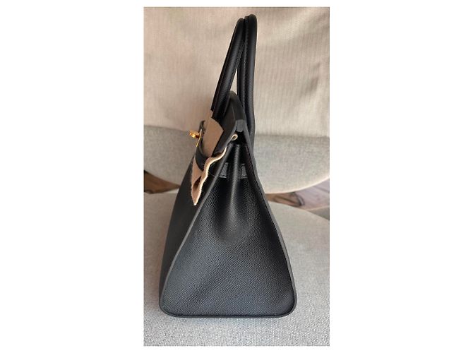 Hermès Birkin Sellier 25 cm in pelle Epsom nera con hardware dorato GHW Nero - vista 3