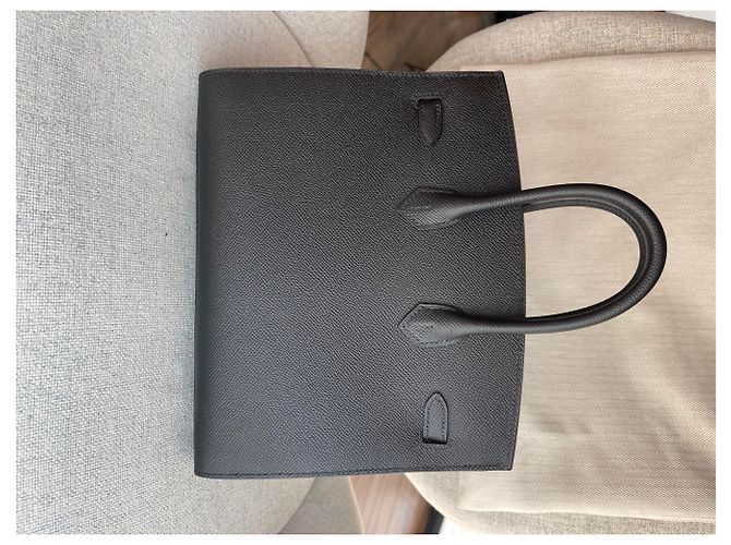 Hermès Birkin Sellier 25 cm in pelle Epsom nera con hardware dorato GHW Nero - vista 4
