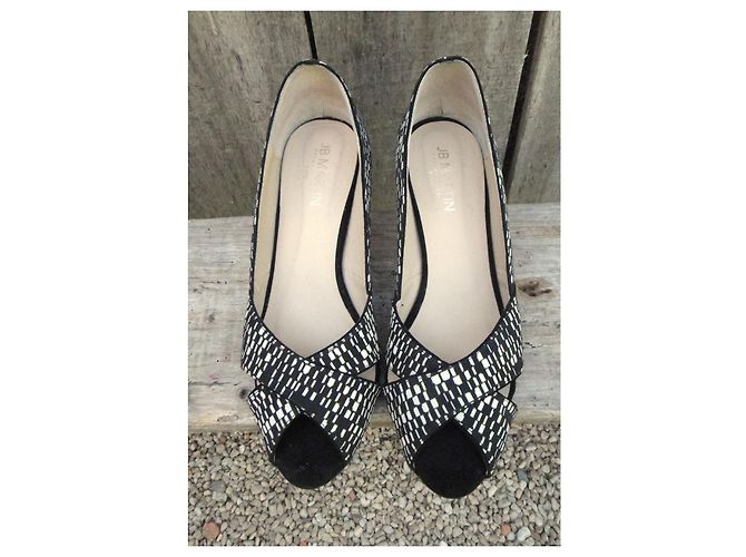 JB Martin Pumps Schwarz Weiß Textil und Leder Größe 40 - Ansicht 3