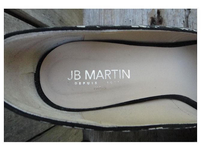 JB Martin Pumps Schwarz Weiß Textil und Leder Größe 40 - Ansicht 6
