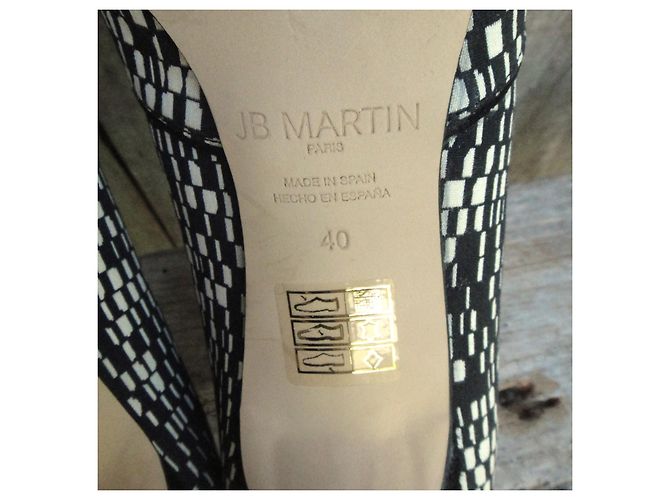 JB Martin Pumps Schwarz Weiß Textil und Leder Größe 40 - Ansicht 7