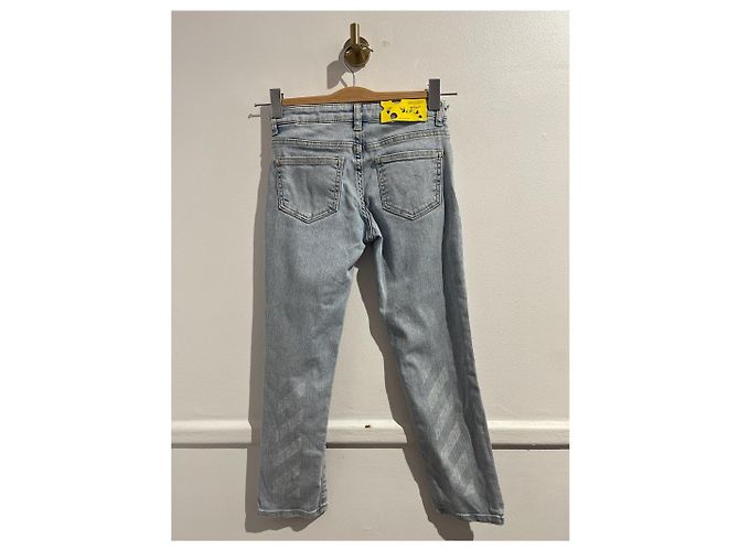 Off White Jeans OFF-WHITE T.EU 34 in cotone Blu - vista 4