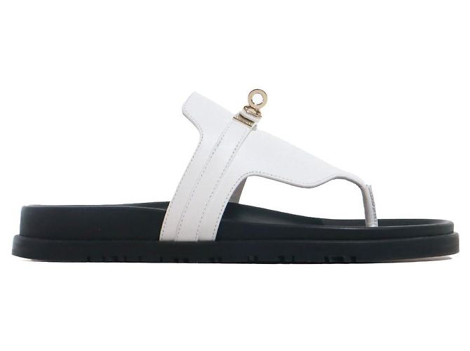 Kelly Hermès HERMES Sandali T.Unione Europea 38.5 Leather Bianco - vista 2