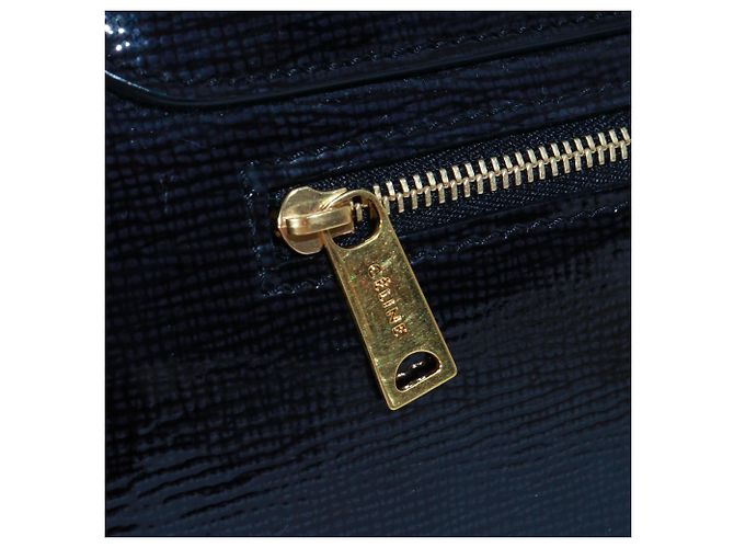CELINE - Céline Trapeze Handtasche aus schwarzem Lackleder - Ansicht 7