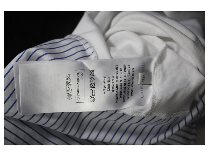 Stella Mc Cartney Camiseta con panel de rayas de algodón blanco de Stella McCartney - vista 10