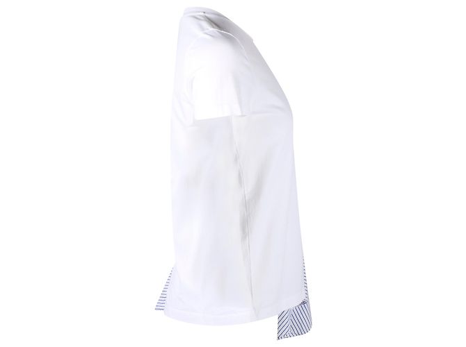 Stella Mc Cartney Camiseta con panel de rayas de algodón blanco de Stella McCartney - vista 3